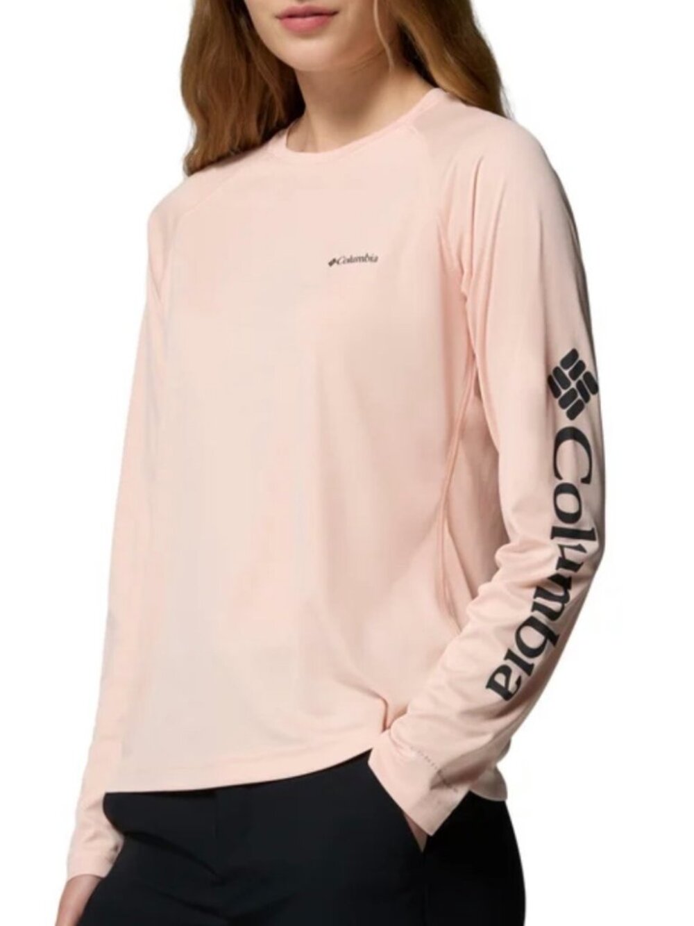 Women's Long Sleeve UPF50 Sun Top, Peach Blossom